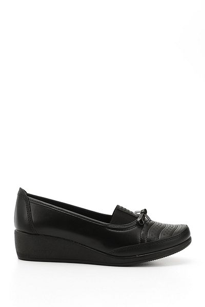GÖNDERİ(R) Women's Black Bow Wedge Sole Comfort Shoes