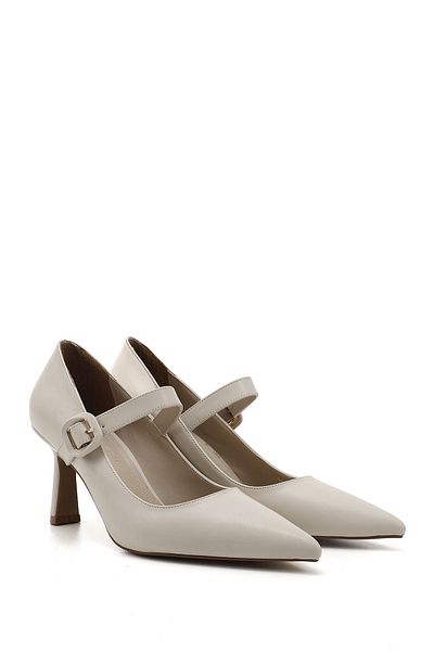 GÖNDERİ(R) Women / Girls Skin Pointed Toe Goblet Heel Mary Jane Shoes