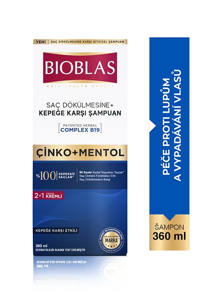 Bioblas 360 ML Mentol Freshness – šampon proti lupům 2v1