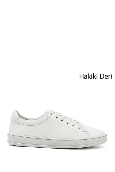 GÖNDERİ(R) Tenis din piele naturală cu șireturi din cauciuc alb pentru femei/fete