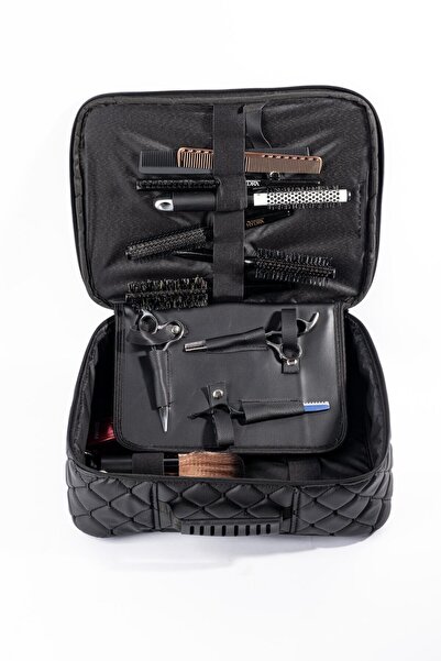 Croc KC02 Kapitone Kuaför Berber Aksesuar Ekipman Taşıma Çantası Siyah