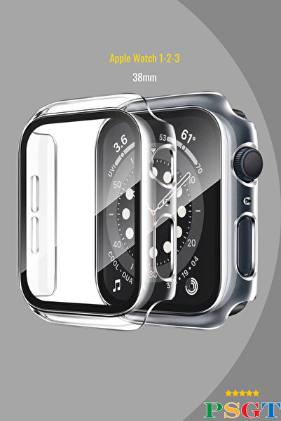 PSGT Apple Için Temperli Cam + Kapak Izle Vaka 38MM Ekran Koruyucu Apple Izle...