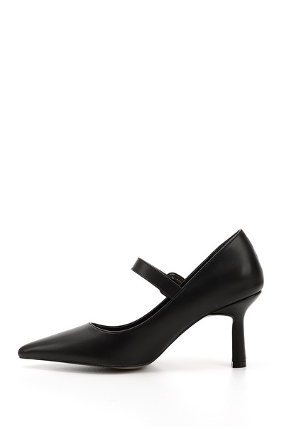 GÖNDERİ(R) Women's Black Pointed Toe Goblet Heel Mary Jane Shoes