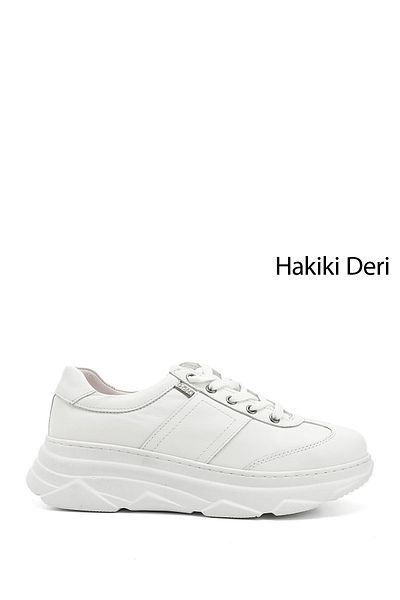 GÖNDERİ(R) Tenis de damă din piele naturală, cu talpă cu pană, cu șireturi