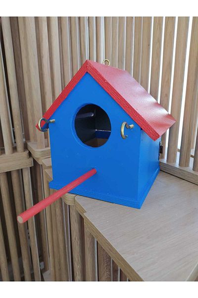 ncy Wooden Budgie Lovebird Bird House Folluk 15X15X20 cm