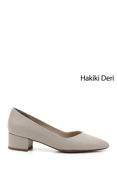 GÖNDERİ(R) Femei/Fete Bej Antique Scurt Toc Gros Pantofi din piele naturală