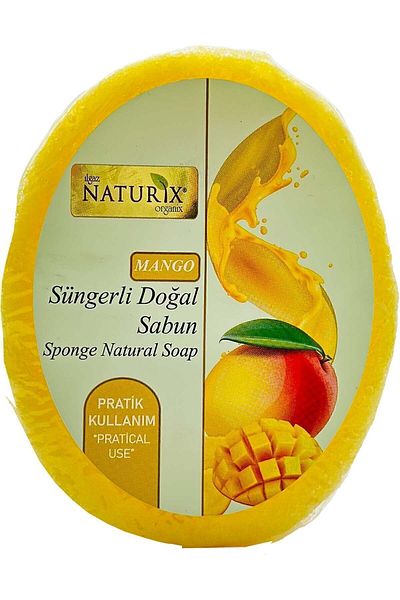 Naturix Mango Sponge Soap 150 Gr |   Exfoliating and Moisturizing Soap