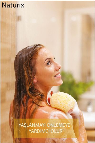 Naturix Collagen Sponge Soap 150 Gr |   Natural Collagen Soap |   Deep Cleaning and Anti-Aging Care