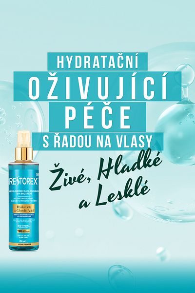 Restorex Hydratační tekutý kondicionér na vlasy - bez kyseliny hyaluronové a glykolové, bez sulfátů! 200 ml