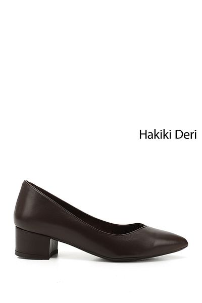 GÖNDERİ(R) Дамски/момичешки кафяви антични къси обувки от естествена кожа на дебел ток