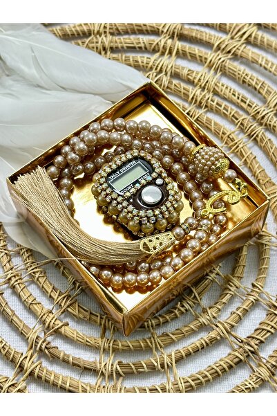 Deniz Elmasları Hediyelik Taşlı Zikirmatik Ve Tesbih Seti Kutulu