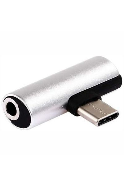 Evelise Adaptor audio de la Type-C la MiniJack 3.5 mm, argintiu