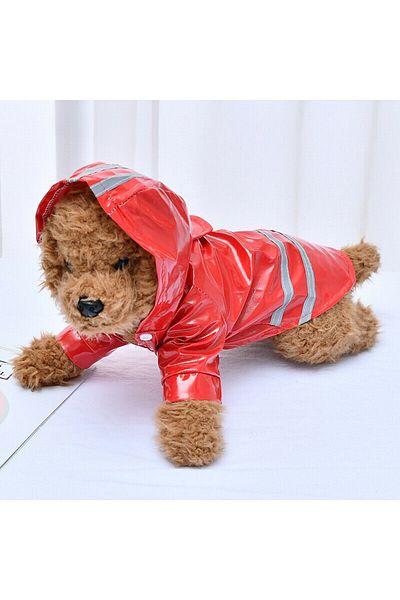 Nonbranded Pelerină de ploaie pentru câini/animale de companie, pisici sau alte animale, reflectorizantă, cu glugă, mărimea L