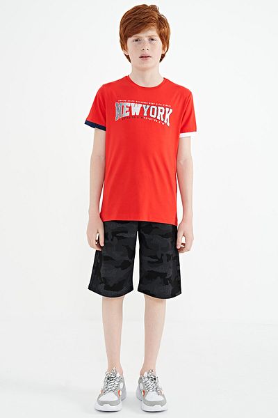 TOMMY LIFE Fiesta Text Printed Standard Mold O Neck Boy T-shirt - 11105