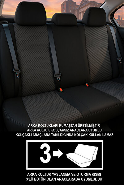 GM-DESIGN Jasper Universal Cotton Woven Fabric Auto Seat Cover - 5 Seats Full Set