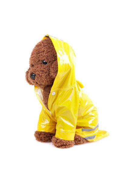 Nonbranded Pelerină de ploaie pentru câini, pisici sau alte animale de companie, reflectorizantă, cu glugă, L