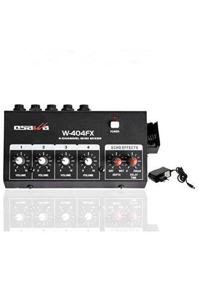 OSAWA W-404fx 4 Kanal Mini Mikser - Mikrofon Çoklayıcı ( Adaptör Hediyeli )