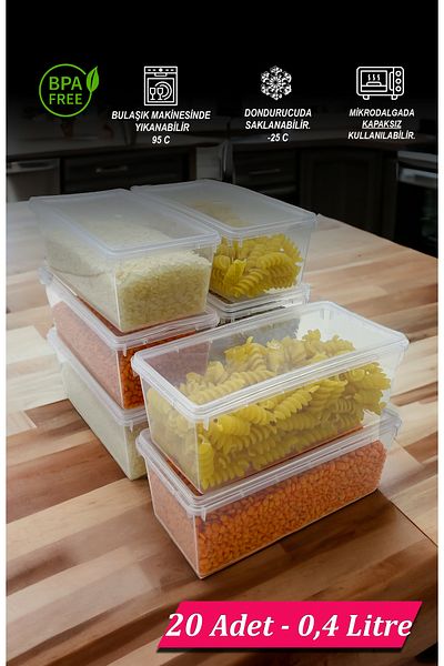 SUPERCUPP 0.4 Liter 20 Pieces Plastic Storage Container - Self Locking and Non Airing