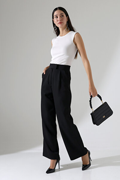 Berel Moda Velcro i Sa džepovima Palazzo pantalone - Crna