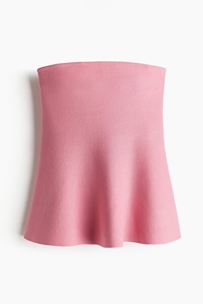 H&M Peplumlu Jakarlı Triko Üst