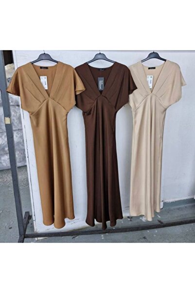 MODAGK Design Midi Length Silk Satin Dress