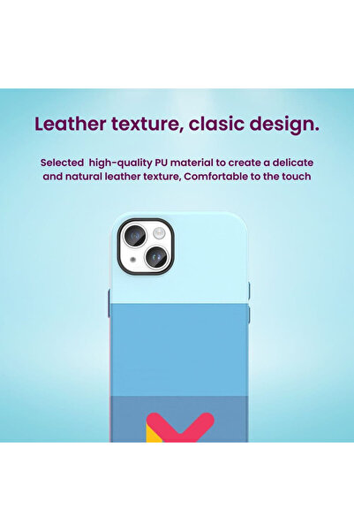 Evelise Προστατευτική θήκη με ενισχυμένες άκρες για το iPhone 14 Pro, οικολογικό δέρμα και προστατευτική μεμβράνη 9H