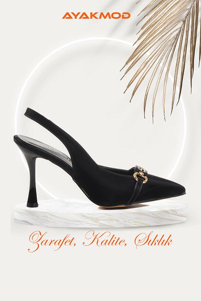 AYAKMOD Black Thin Heeled Women's Evening Dress Shoes 671124   Z