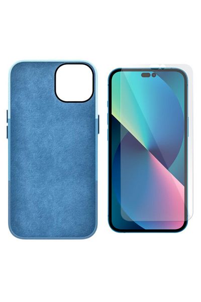 Evelise Protective case with reinforced edges for Iphone 14 Pro, Eco-leather and 9H Protective Film