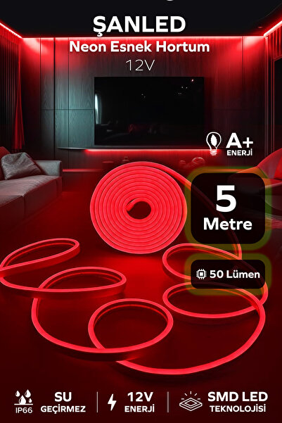 ŞANLED 12Volt Neon Esnek Hortum led Beyaz ,Gün Işığı,Amber,Mavi,Kırmızı,Yeşil...