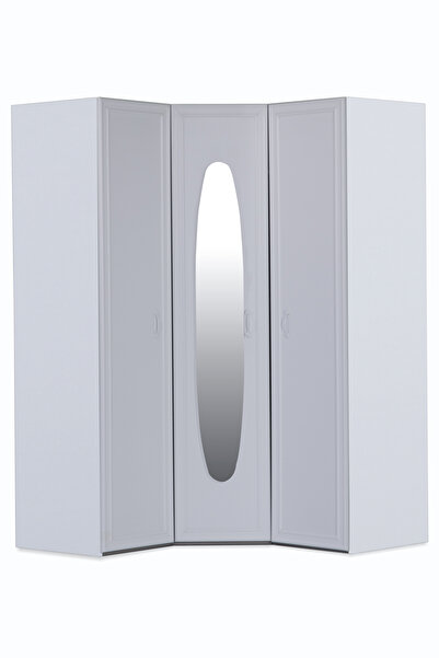 benim odam Isabella 3 Kapılı Ayna Kapaklı Köşe Dolap Genç / Çocuk Odası 802