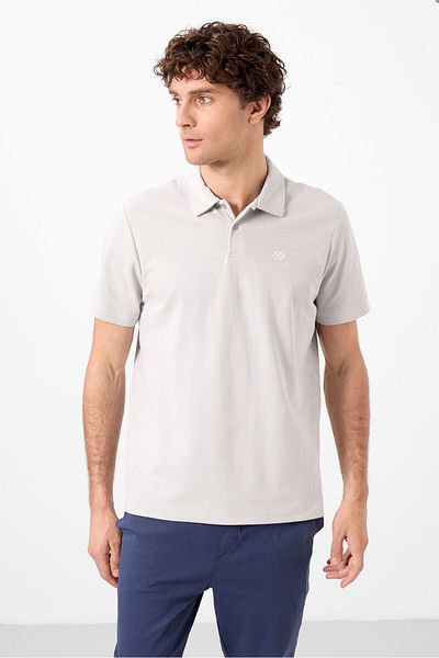 TOMMY LIFE Pánské tričko Stone Standard Fit Basic Polo Neck - 87748