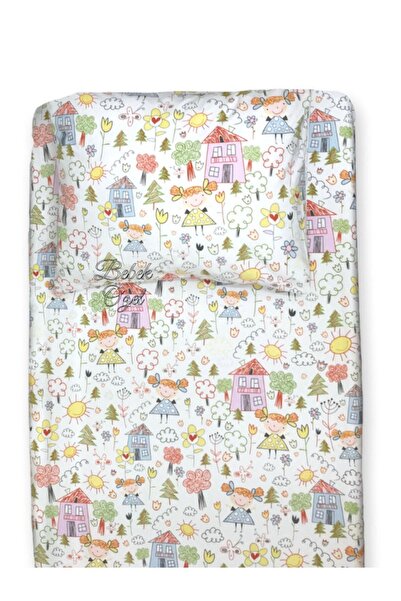 Bebek Özel 90x190 Montessori Sweet 100% Cotton Children's Drawings - Elastic Sheet and Pillowcase