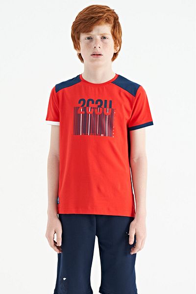 TOMMY LIFE Fiesta Print Detailed O-Neck Standard Mold Boy T-shirt - 11157