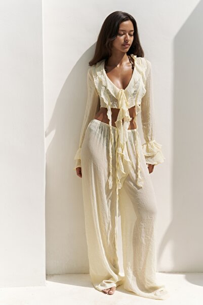 BOHEMAİ Σετ παντελόνι Olivia Yellow Shirt