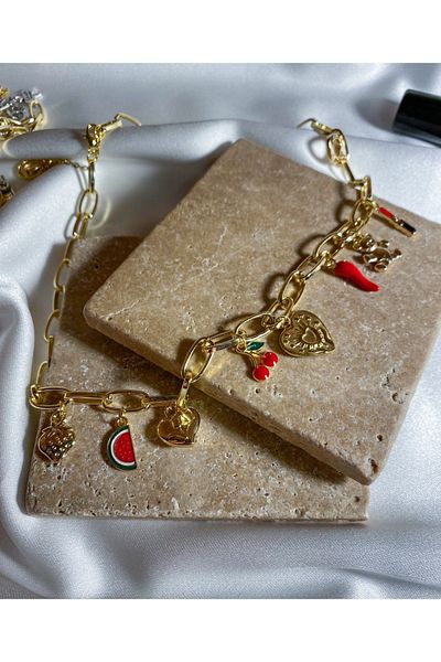 MODA Red Charm Necklace