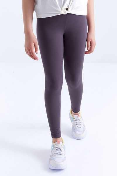 TOMMY LIFE Jambiere liliac cu talie înaltă pentru fete - 75047