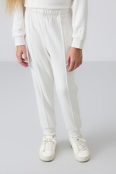 TOMMY LIFE Ecru Cotton Furry Inside Soft Textured Oversize Embroidered Girl's Tracksuit Set - 75145