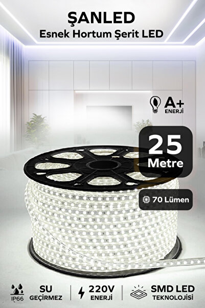 ŞANLED Hortum Esnek Şerit Led Beyaz ,mavi,günışığı,amber Rengi + 220v Fiş/2,3...