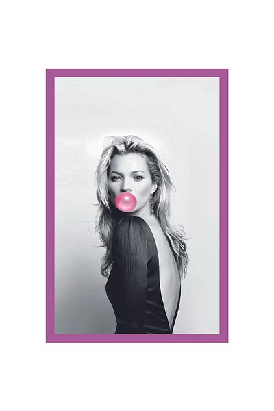 Hi Kami Kate Moss Vintage Black and White Photo – Gift Note Card and Postcard |   10X15Cm