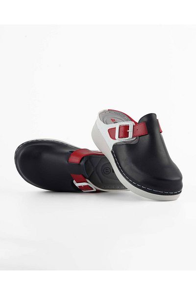 DR KLOMPA Γυναικείες Παντόφλες MS873 Navy Blue Red Orthopedic Sabo Slippers