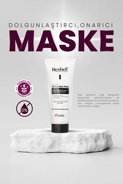 Reshell Repairing and Nourishing Argan Oil Collagen Hair Care Mask for Dry Damaged Dyed Hair 200 ml