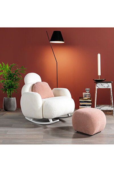 UkyCo Consept Mumy Tekli Sallanan Koltuk Beyaz / Pudra