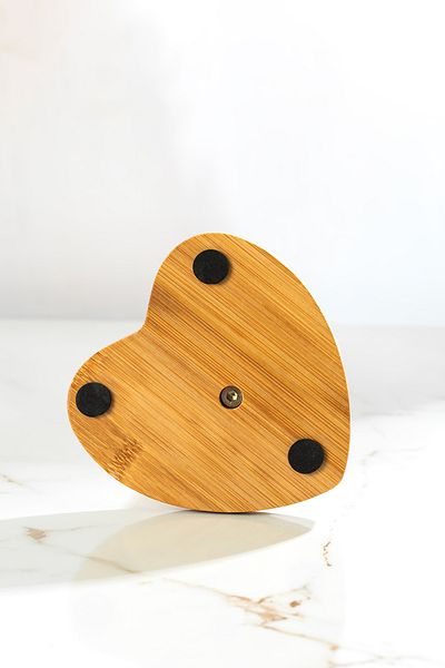 Porsima Bld-187 Bamboo Paper Towel Holder Heart Decorative Napkin Holder Roll Paper Towel Stand Wooden Paper Towel Holder