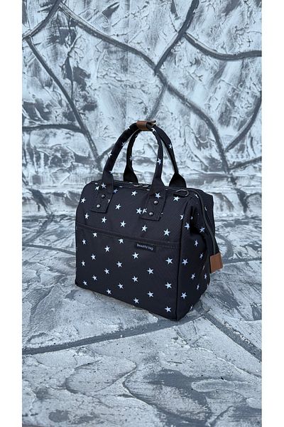 beautiful bag Термоизолирана водоустойчива термо чанта за носене на храна, кутия за обяд, черна, със звезден мотив