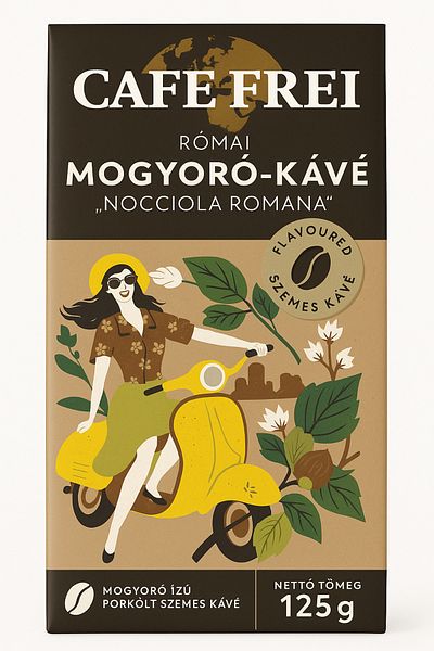 Cafe Coffee beans with Romana hazelnut flavor "Nocciola Romana" - Cafe Frei 125g