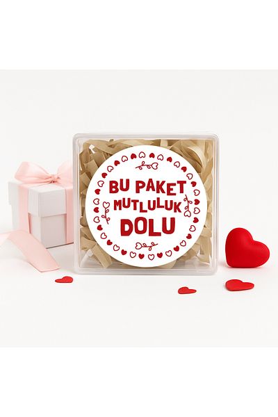 reprodesign This Package is Full of Happiness Printed 4 Cm Round Sticker 24 Pieces No:20