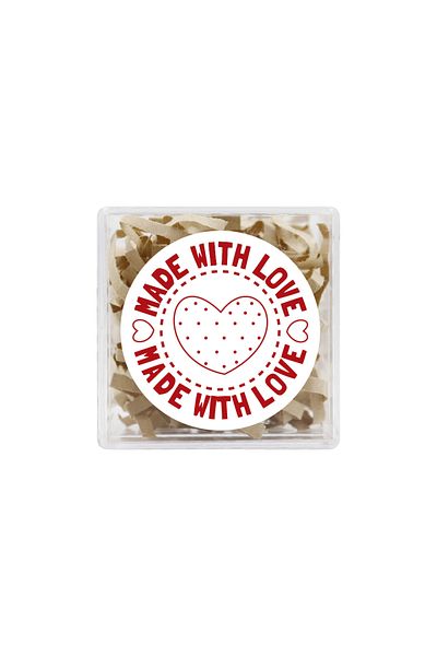reprodesign Made With Love Printed 4 Cm Round Label 24 Pieces No:08