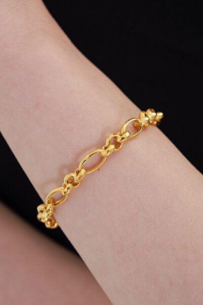 Ventino Silver Ventino 18k Altın Kaplama Işıltılı Yol 925 Ayar Gümüş Kadın Bi...