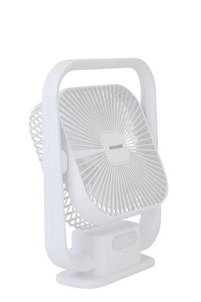 sonashi 8 Inch Rechargeable Table Fan With LED Light - 3 Speeds High/Medium/Low | Continuous Working Of 2 Ho