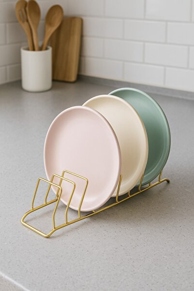 Magic Objects 9 Bölmeli Tezgah Üstü Gold Kaplama Bulaşıklık Tabaklık, Metal Tezgah Üstü Bulaşık Kurutmalık